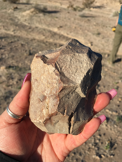 OWSVRA_Gray chert core, bifacially flaked